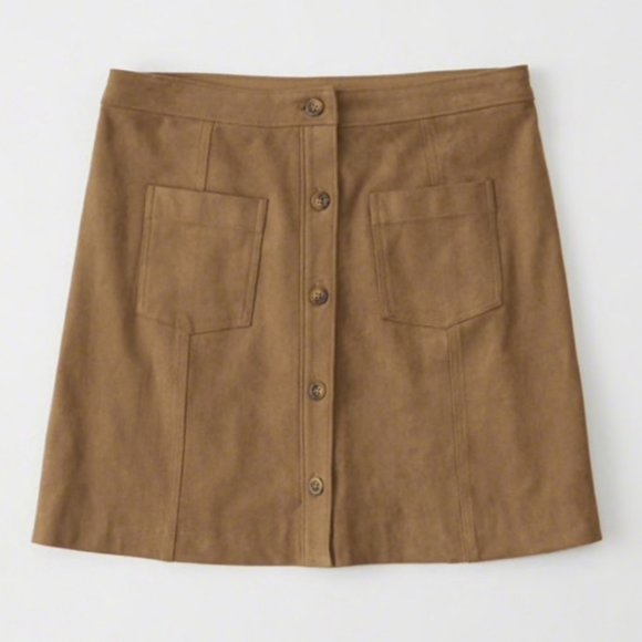Caramel faux suede mini a-line skirt by Abercrombie Size Small - Picture 5 of 7